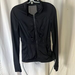 Zella Black Utility Jacket with Zip-Front Closure zip pocket netting XS